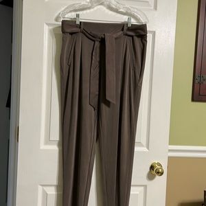 White House Black Market Brown super suede  pant. Size M.